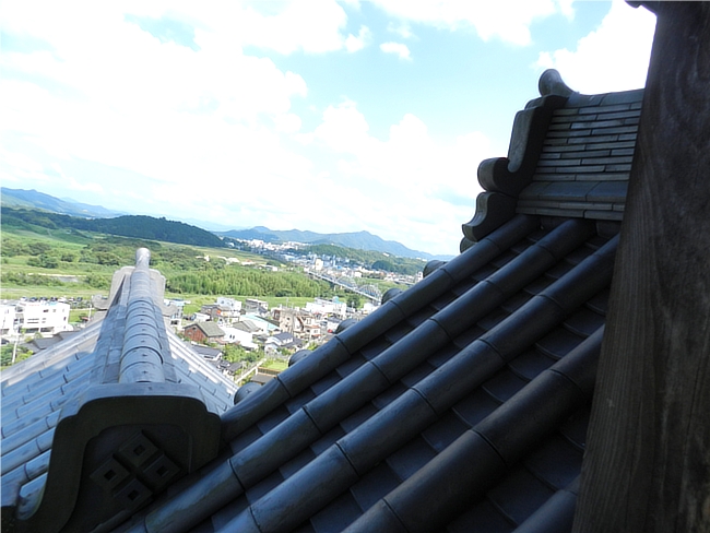 福知山城の天守閣から見た福知山の街